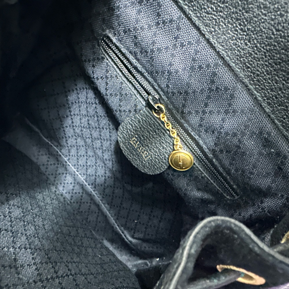 Gucci Black Suede Backpack bamboo - Picture 11 of 15